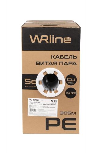WRline WR-FTP-4P-C5E-PE-BK Кабель витая пара, экранированная F/UTP, категория 5e, 4 пары (0,50 мм), одножильный, внешний, PE, черный, 305 м