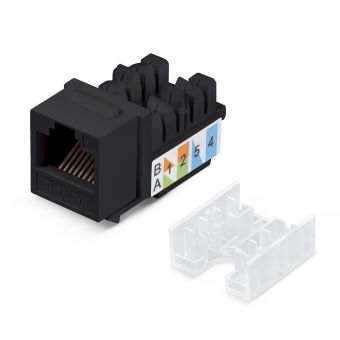 WRline WR-KJ-RJ45-C5E-90-SW-BK Вставка Keystone Jack RJ-45, 90 градусов, категория 5e, неэкранированная, заделка тип 110, цвет черный