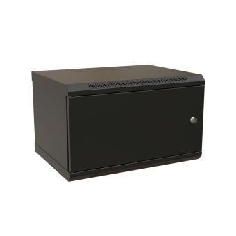 WRline WR-TW-0645-SR-RAL9004 Шкаф настенный 19-дюймовый (19"), 6U, 367x600х450мм, цельнометаллическая дверь с замком, цвет черный (RAL 9004) (разобранный)