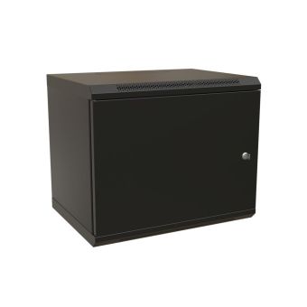 WRline WR-TW-1266-SR-RAL9004 Шкаф настенный 19-дюймовый (19"), 12U, 650x600х600мм, цельнометаллическая дверь с замком, цвет черный (RAL 9004) (разобранный)