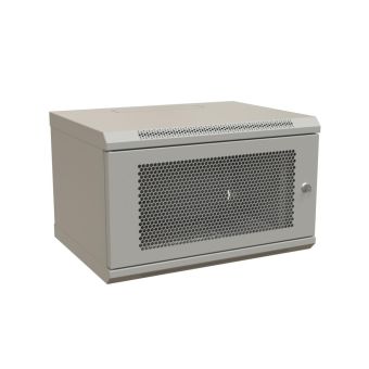 WRline WR-TW-0666-SD-RAL7035 Шкаф настенный 19-дюймовый (19"), 6U, 367x600х600мм, перфорированная металлическая дверь с замком, цвет серый (RAL 7035) (разобранный)