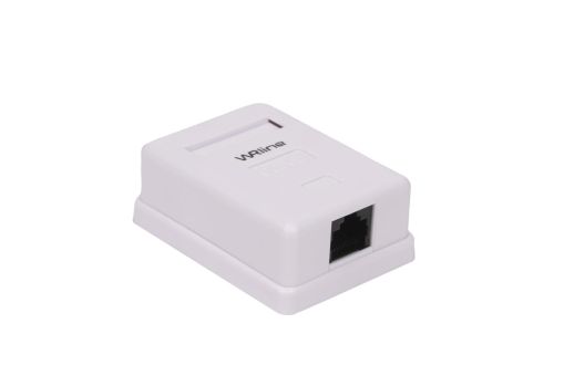 WRline WR-WS-8P8C-C5E-1 Розетка компьютерная RJ-45, категория 5e, неэкранированная, одинарная, внешняя, Dual IDC, цвет белый