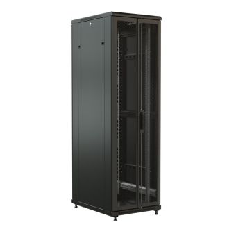 WRline WR-TT-3268-DD-RAL9004 Шкаф напольный 19-дюймовый, 32U, 1610x600х800 мм (ВхШхГ), передняя и задняя распашные перфорированные двери (75%), цвет черный (RAL 9004) (разобранный)