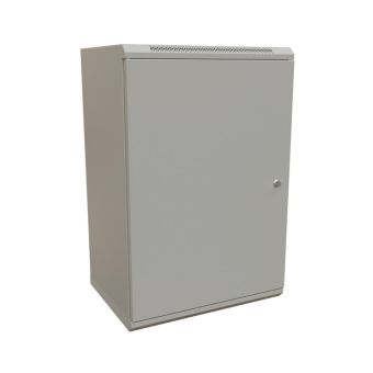 WRline WR-TW-1845-SR-RAL7035 Шкаф настенный 19-дюймовый (19"), 18U, 908x600х450мм, цельнометаллическая дверь с замком, цвет серый (RAL 7035) (разобранный)