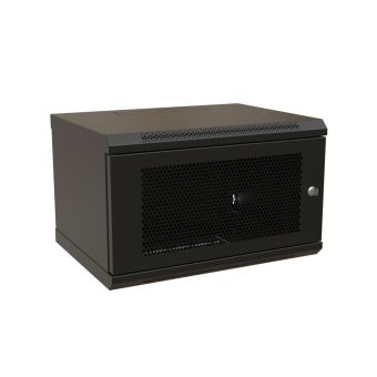 WRline WR-TW-0666-SD-RAL9004 Шкаф настенный 19-дюймовый (19"), 6U, 367x600х600мм, перфорированная металлическая дверь с замком, цвет черный (RAL 9004) (разобранный)