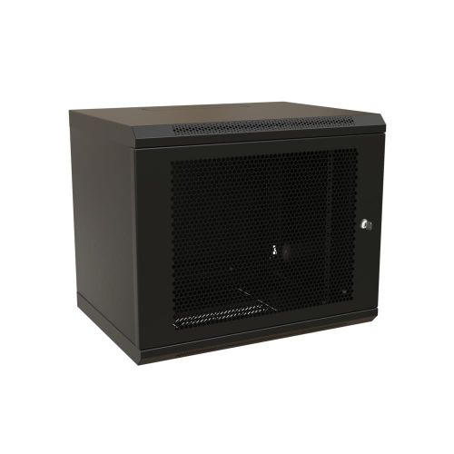 WRline WR-TW-1566-SD-RAL9004 Шкаф настенный 19-дюймовый (19"), 15U, 775x600х600мм, перфорированная металлическая дверь с замком, цвет черный (RAL 9004) (разобранный)