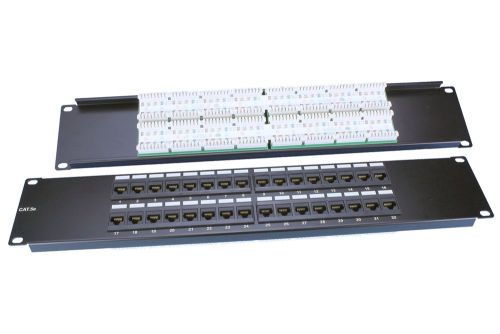 Hyperline PP3-19-32-8P8C-C5E-110D Патч-панель 19", 2U, 32 порта RJ-45, категория 5e, Dual IDC, ROHS, цвет черный