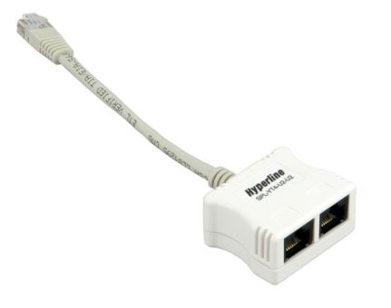 Hyperline SPL-YT4-U2-U2 Разветвитель RJ-45 4Prр.USOC -> 2 x 2Pr.USOC