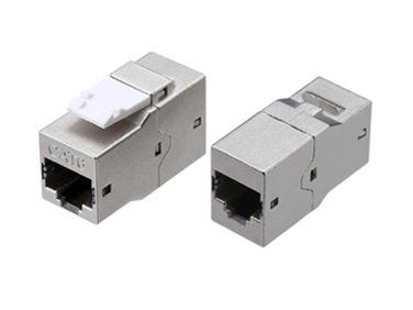 Hyperline CA2-KJ-C6-SH-BK Проходной адаптер (coupler), RJ-45(8P8C) формата Keystone Jack, категория 6, 4 пары, экранированный, черный